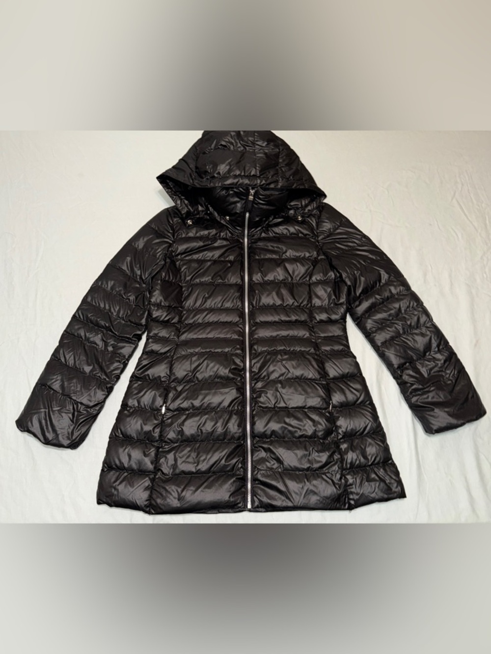 Marc New York Andrew Marc Black Down Puffer Coat Hooded Size L